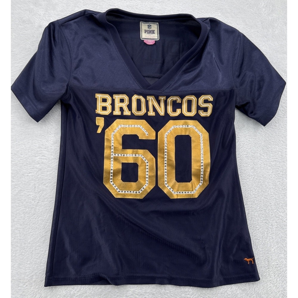 Victoria Secret Pink 5th & Ocean Denver Broncos‎ Jersey Women's XS Blue NFL